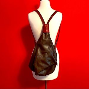 DYMS Natural Pampa South America Handmade Supple Soft Leather Backpack Sling Bag